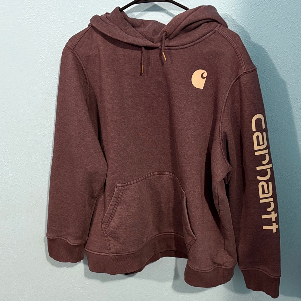 Carhartt BlackBerry Heather Hoodie with Logo